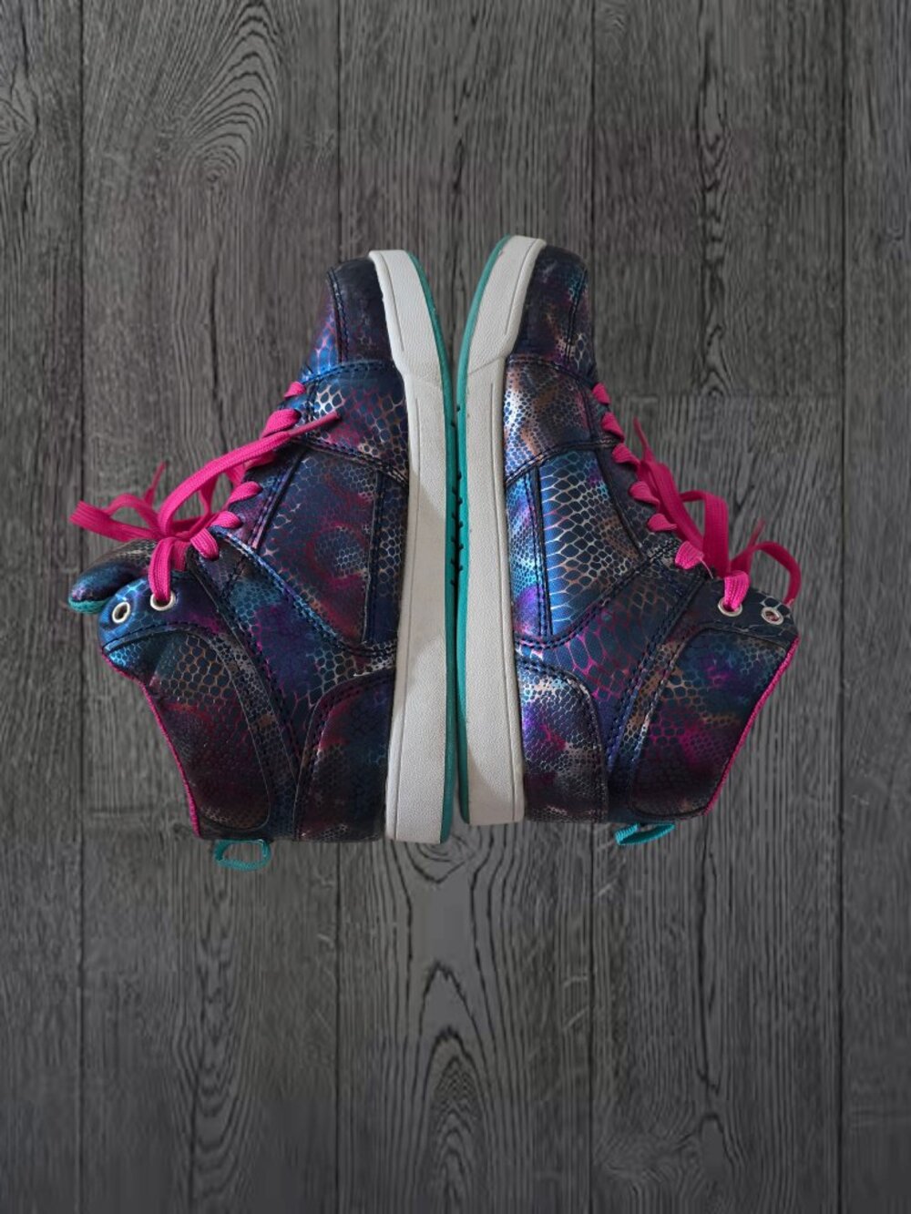OP Kids Iridescent Navy, Pink & Teal High-Top Sneakers